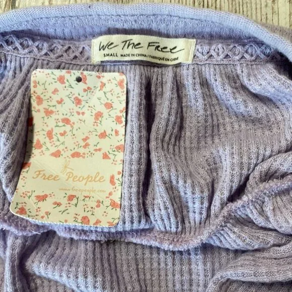 NWT Free People Waffle Knit Henley - Picture 5 of 6